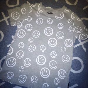 Gray Smiley Face T-Shirt